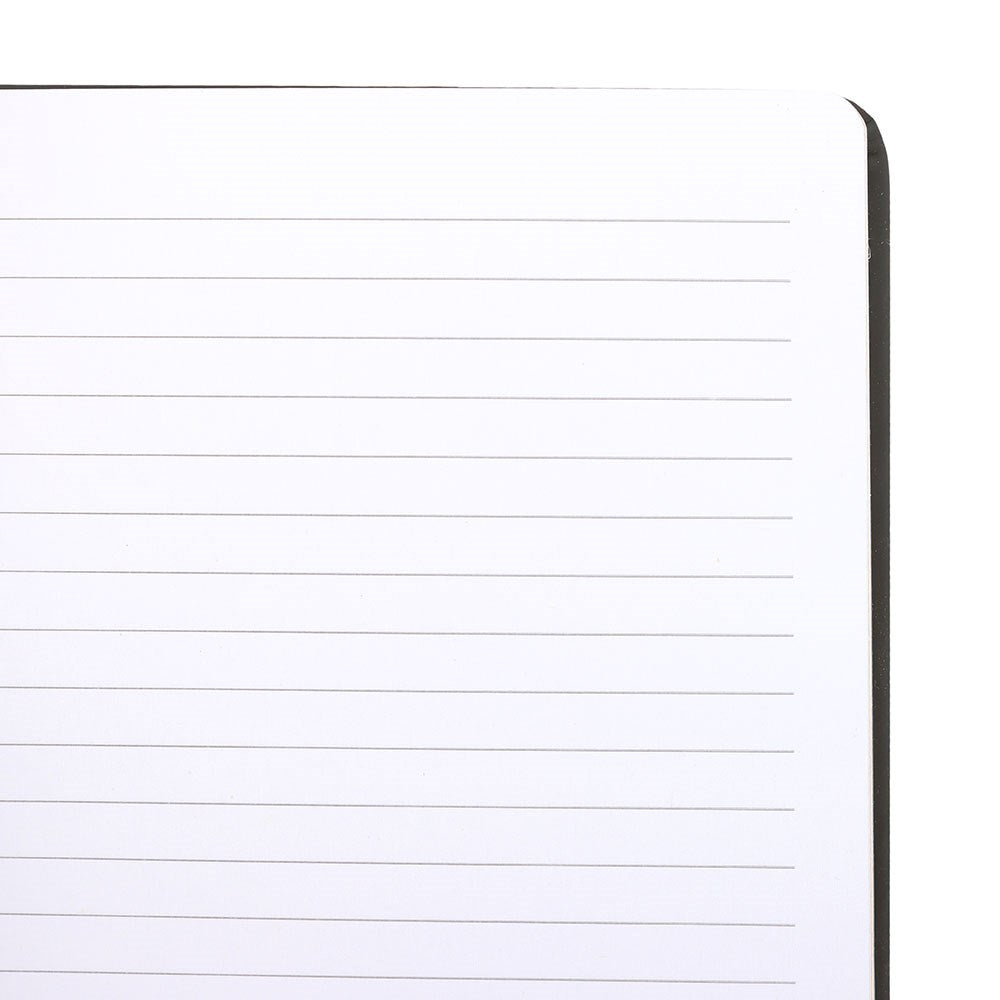 Schwarz-goldenes A5-Notizbuch „Talking Board“ – 200 linierte Seiten