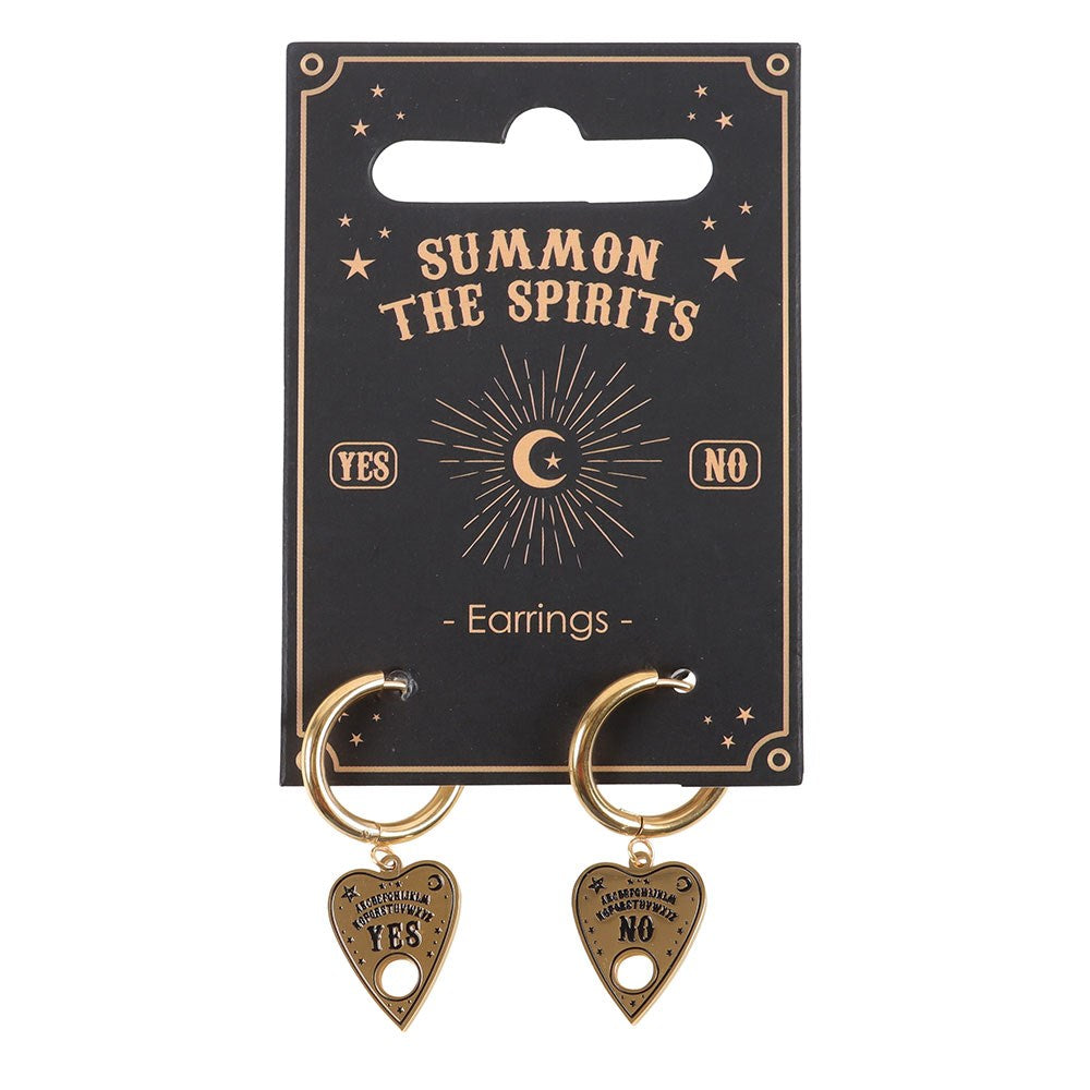 Goldfarbene Planchette-Ohrringe – Talking Board Witchy Ohrhänger