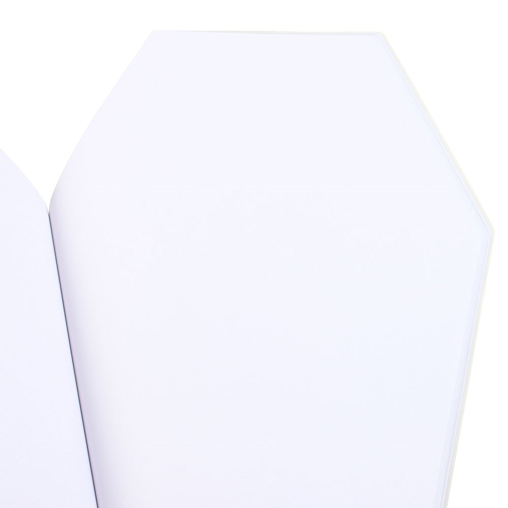 Sargförmiges Notizbuch „Think Outside the Box“ – schwarzes Gothic Journal