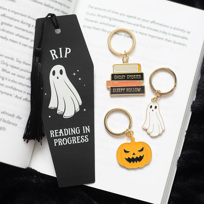 RIP „Reading in Progress“ – schwarzes Gothic-Lesezeichen mit Quaste