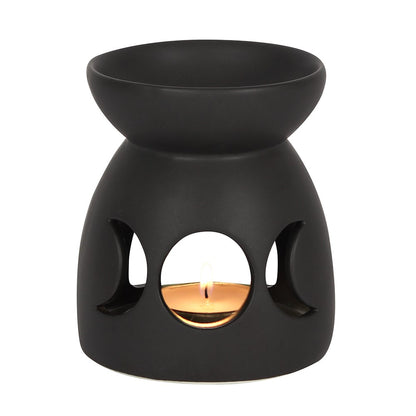 Triple Moon – schwarze Keramik-Duftlampe für Duftöl &amp; Wachs-Melts