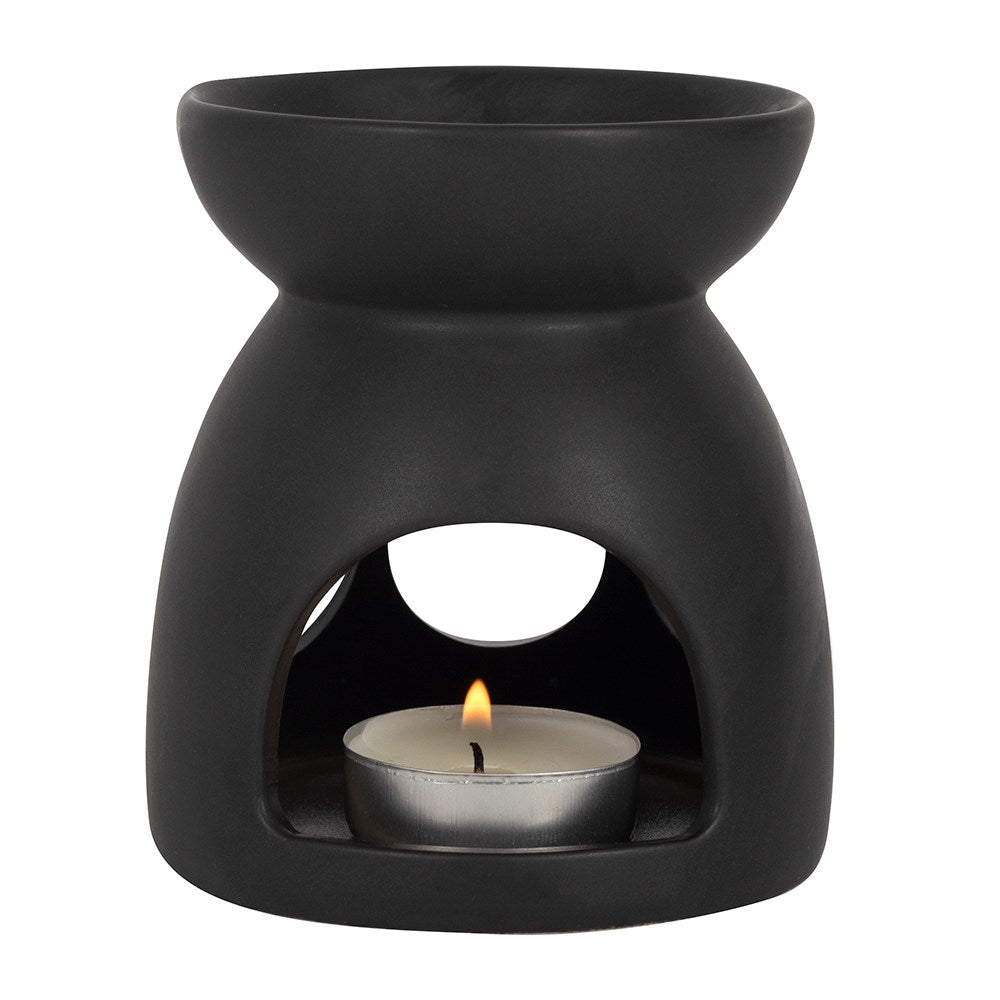 Triple Moon – schwarze Keramik-Duftlampe für Duftöl &amp; Wachs-Melts