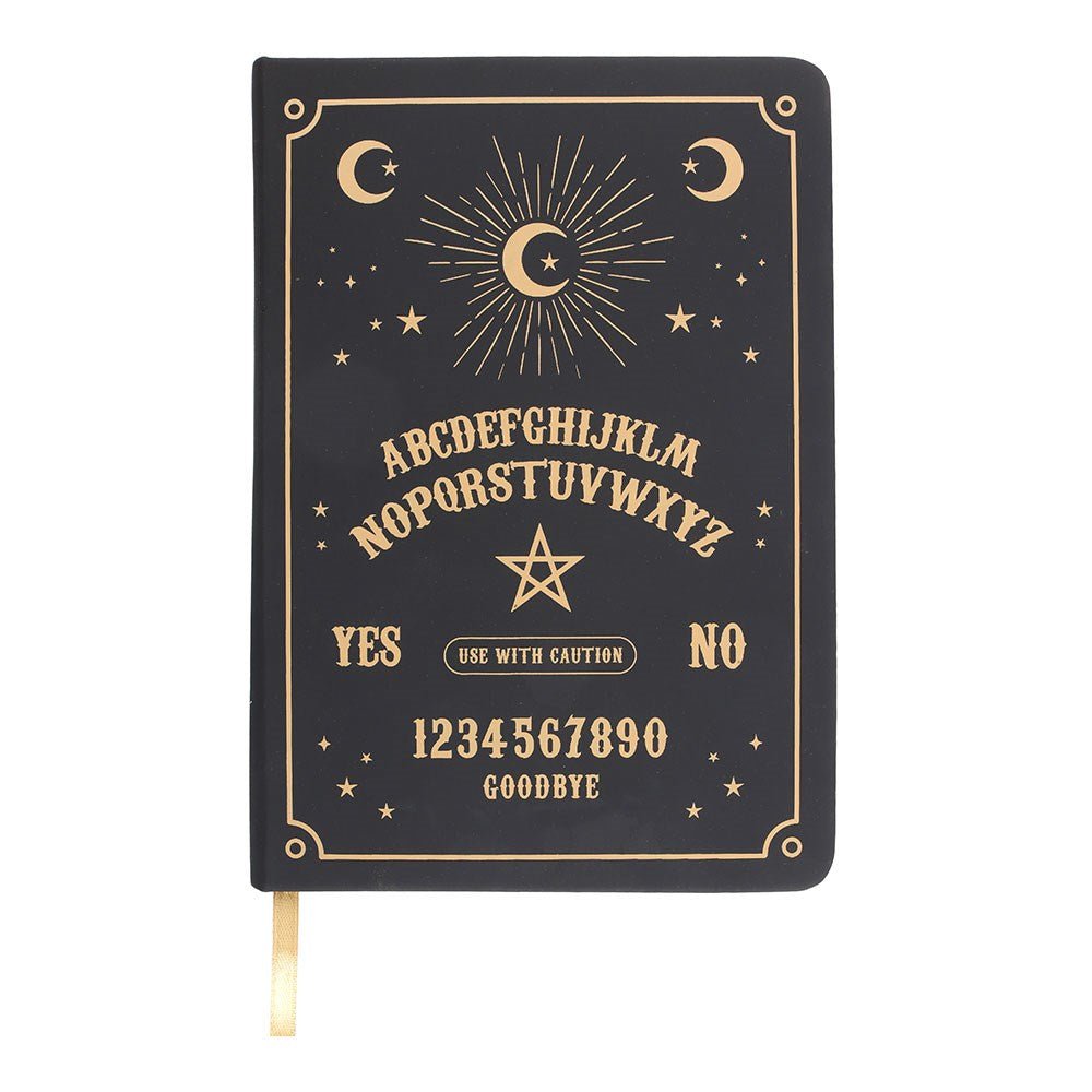 Schwarz-goldenes A5-Notizbuch „Talking Board“ – 200 linierte Seiten