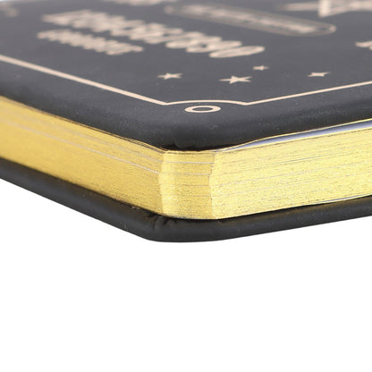 Schwarz-goldenes A5-Notizbuch „Talking Board“ – 200 linierte Seiten