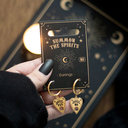 Goldfarbene Planchette-Ohrringe – Talking Board Witchy Ohrhänger