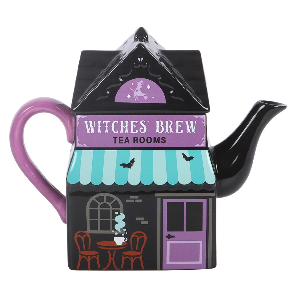 Witches’ Brew Tea Room – Keramik-Teekanne im Hexenhaus-Design