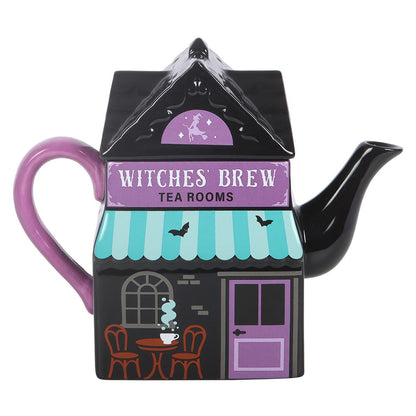 Witches’ Brew Tea Room – Keramik-Teekanne im Hexenhaus-Design