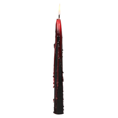 Vampire Tears – 4 schwarze Halloween-Kerzen mit rotem Wachseffekt