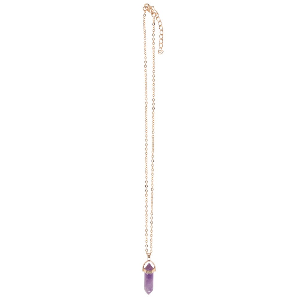 Amethyst Kristall-Halskette mit Grußkarte – goldfarbener Witchy Schmuck