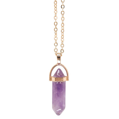 Amethyst Kristall-Halskette mit Grußkarte – goldfarbener Witchy Schmuck