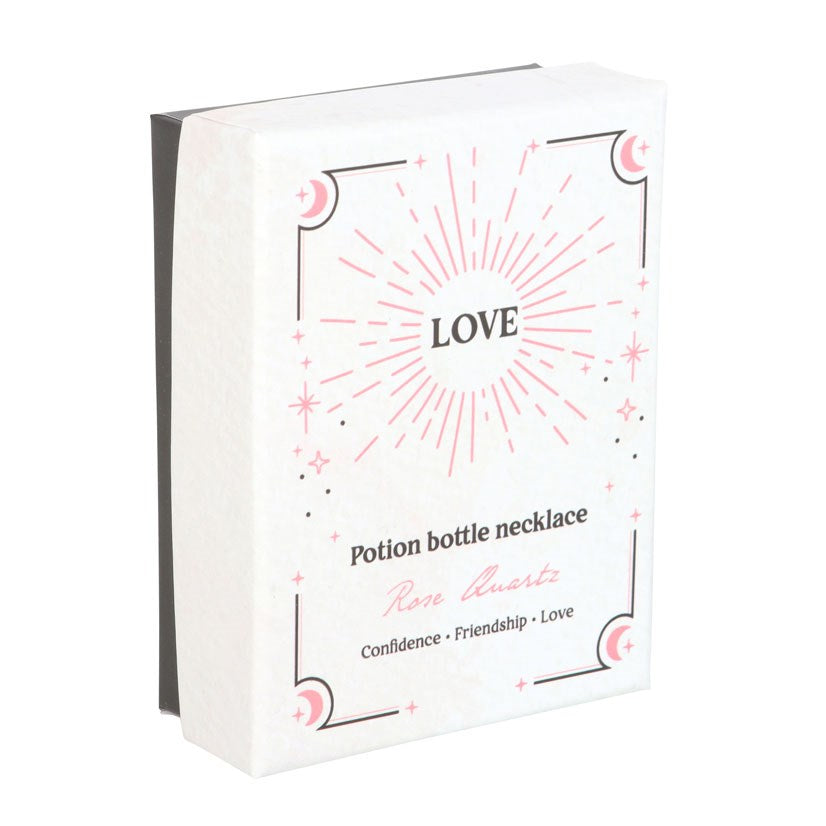 Love Potion Rosenquarz-Kette – Witchy Halskette mit Kristallfläschchen