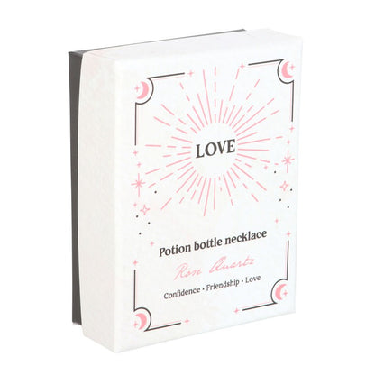 Love Potion Rosenquarz-Kette – Witchy Halskette mit Kristallfläschchen