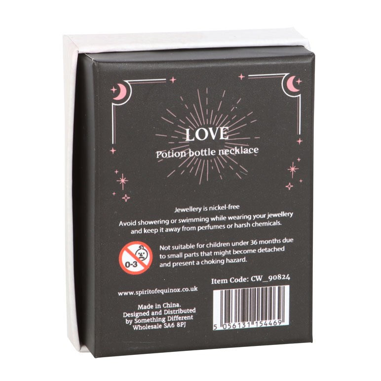 Love Potion Rosenquarz-Kette – Witchy Halskette mit Kristallfläschchen