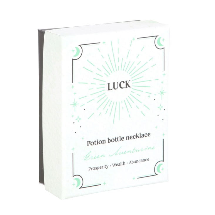 Luck Potion Aventurin-Kette – Witchy Halskette mit Kristallfläschchen