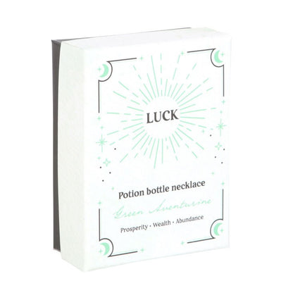 Luck Potion Aventurin-Kette – Witchy Halskette mit Kristallfläschchen