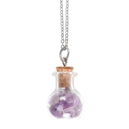 Calming Potion Amethyst-Kette – Witchy Halskette mit Kristallfläschchen